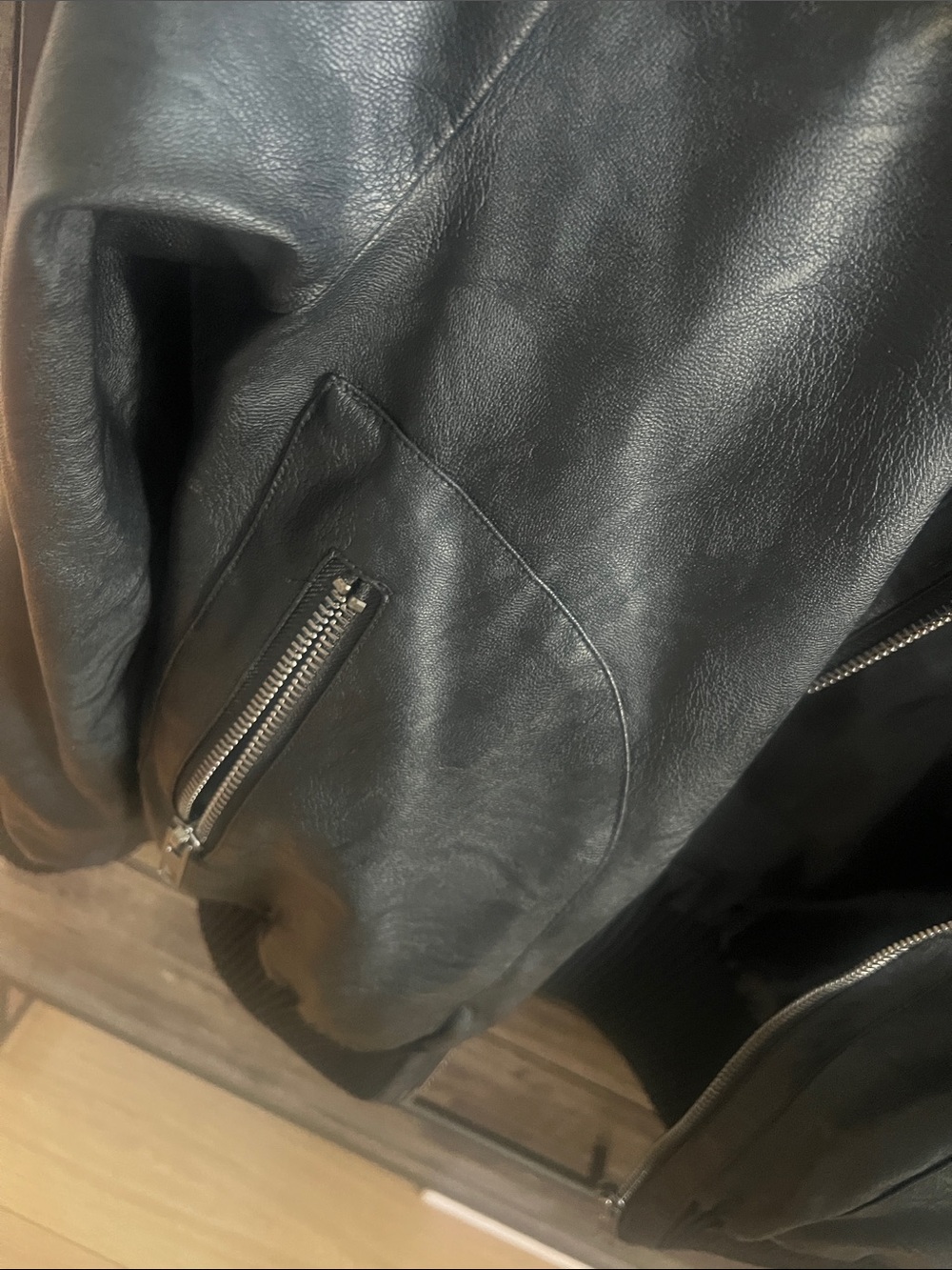Cotton On Black Faux-Leather Bomber Jacket - Picture 3 of 4